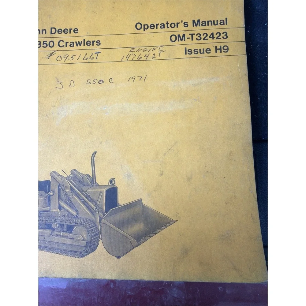 John Deere JD350 Crawlers Operators Manual OM-T32423 Issue H9